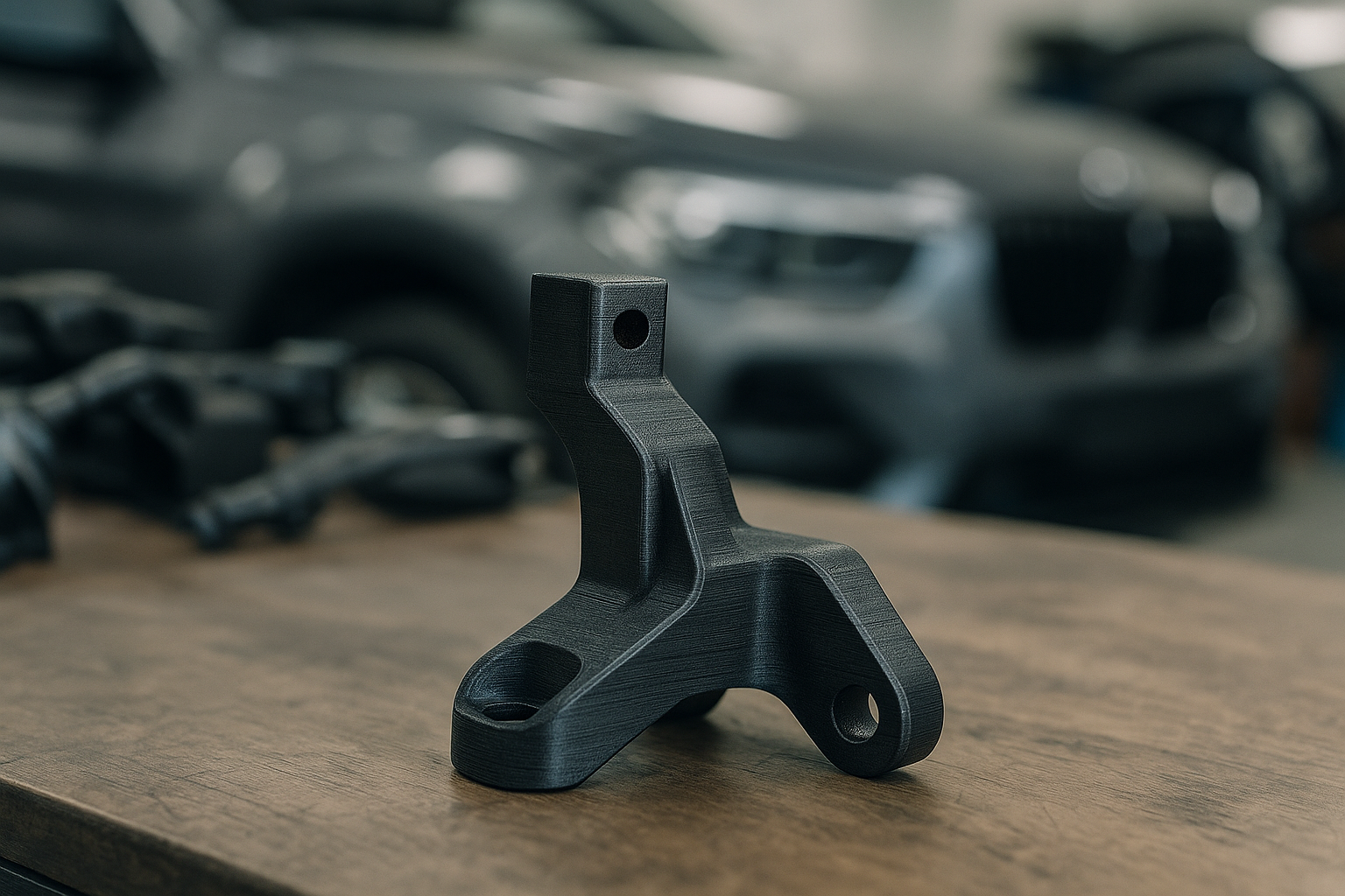 3D printed automotive bracket in engineering plastic